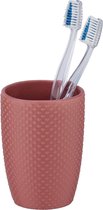 Wenko Roze Punto Ash Cup - Tandenborstelhouder voor Tandenborstel en Tandpasta Keramisch, 8 x 11 x 8 cm, Roze