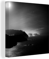 Canvas Schilderij Licht - Portugal - Madeira - zwart wit - 90x90 cm - Wanddecoratie