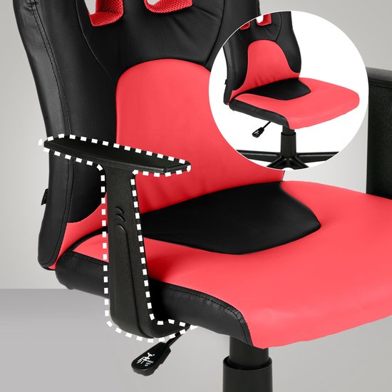 CLP Fun - Bureaustoel - Junior zwart/rood | bol.com