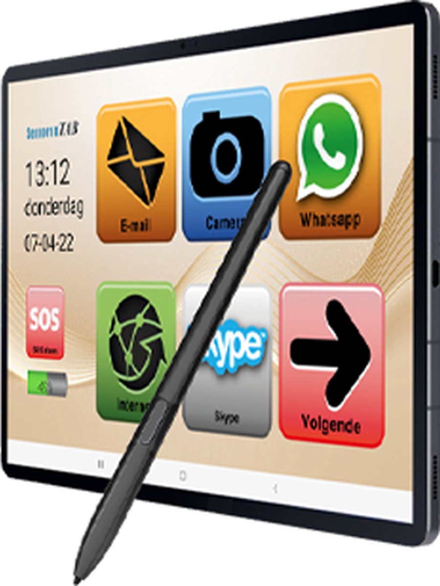 SeniorenTAB - S7XL -Tablet voor Senioren - Op basis van Samsung Tablet - 12.4 inch beeldscherm - 64gb - Wifi