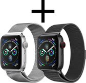 Convient Pour Apple Watch 7 Bande Fermoir Magnétique - Bracelet De Montre Pour Apple Watch 7 41 mm Milanais - Zwart Et Argent