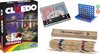 Afbeelding van het spelletje Spellen pakket vakantie reis editie Cluedo 4 op 1 rij Vier op een rij Mikado Speelkaarten spelletjes reizen. Reisspel