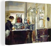 Canvas Schilderij Bon Bock Café - Edouard Manet - 80x60 cm - Wanddecoratie