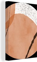 Canvas Schilderij Aquarelverf - Abstract - Terracotta - 60x90 cm - Wanddecoratie