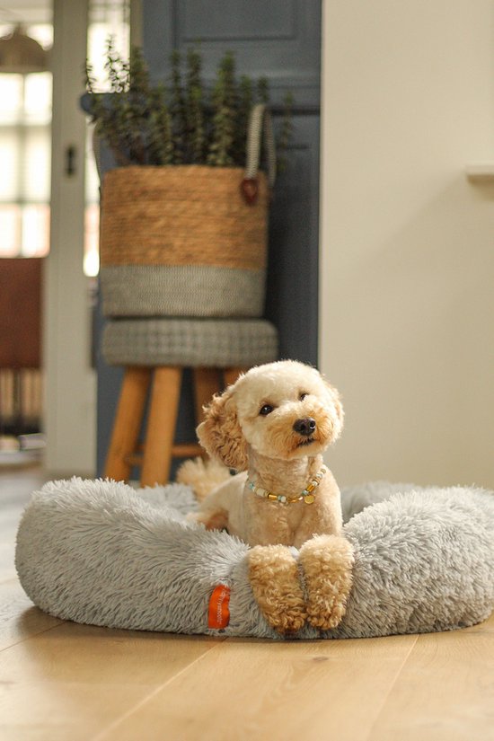 Happysnoots Donut Hondenmand 100cm - Grijs Hondenbed - Dog Bed - Wasbaar Hondenkussen