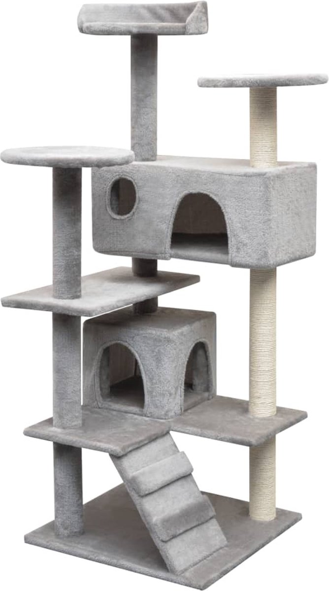 vidaXL Kattenkrabpaal met sisal krabpalen 125 cm grijs