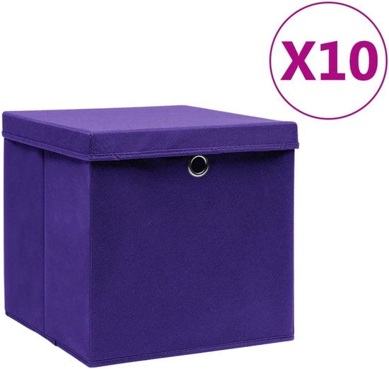 vidaXL Úložné boxy 4 ks Netkané 28x28x28 cm Biele