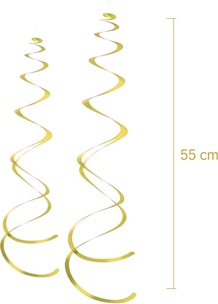 Gouden Hangdecoratie Slingers Swirl Verjaardag Versiering Feest Versiering Swirls Plafond Decoratie Goud - 6 Stuks — afbeelding 2