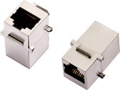 encitech 3101-CAT6a RJ45-connector CAT 6a 2101-0115-05 Koppeling, dubbel Aantal polen 8P8C Zwart 1 stuk(s)