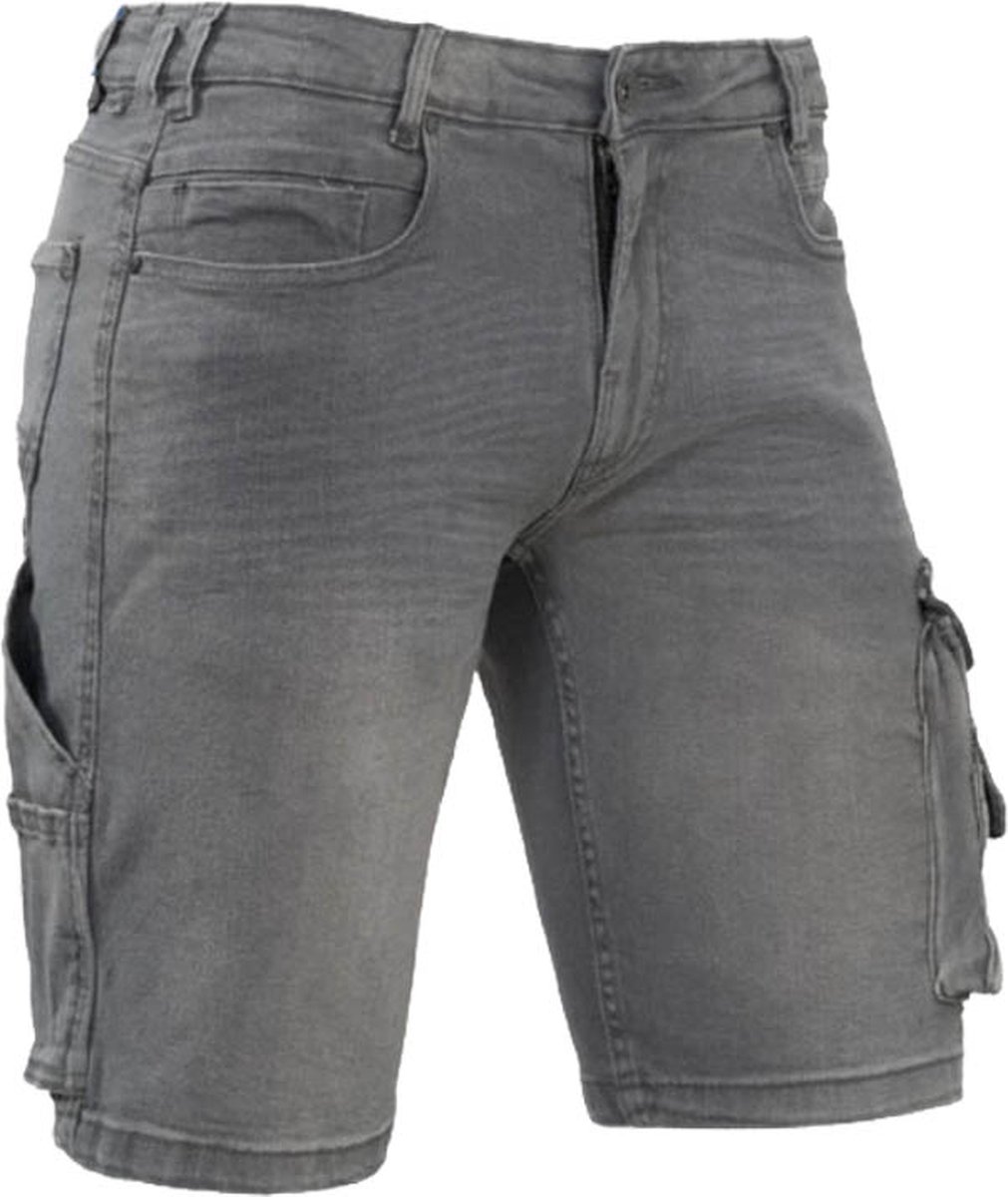 Korte werkbroek denim stretch grijs Ralph Brams Paris