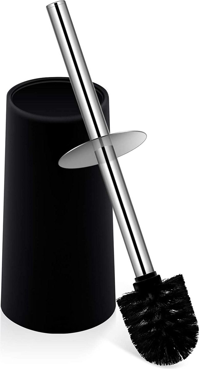 FEDEC RVS Toiletborstel Met Houder - Zwart