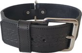 ALOKÉ Print Braid Dog Collar / Collar (02187DT) - Cuir véritable italien - Zwart - Tour de cou : 52 - 59 cm (VEUILLEZ MESURER AVANT DE COMMANDER)
