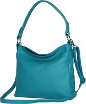 AmbraModa GLX35 - sac à main italien sac à bandoulière sac à bandoulière en cuir véritable turquoise