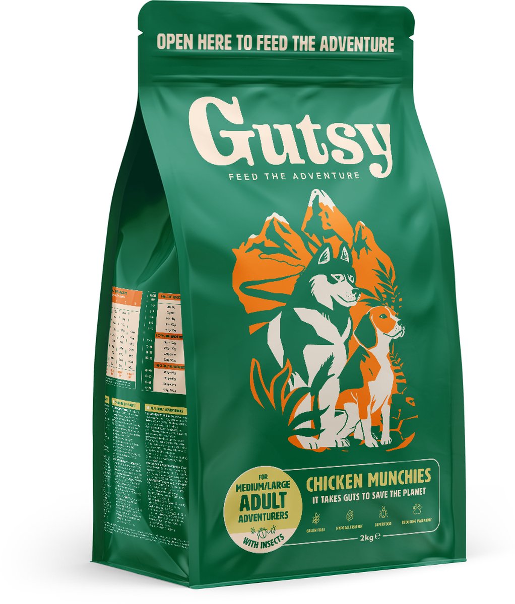 Gutsy Chicken Munchies Medium/Large Adult – Hondenvoeding – 6kg – Duurzaam – Gezond – Hypoallergeen