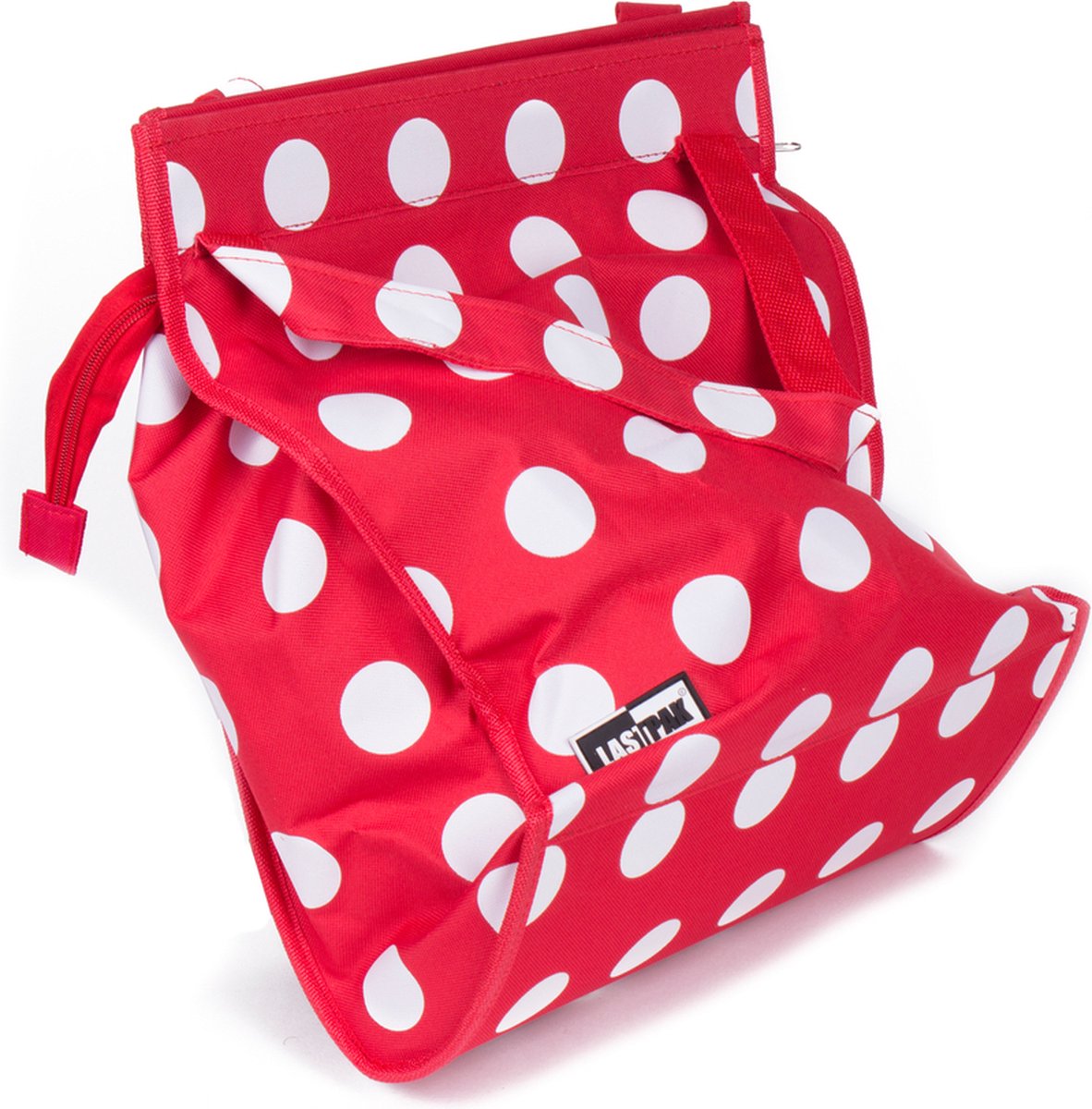 Lastpak afneembare fietstas polkadot stippen rood