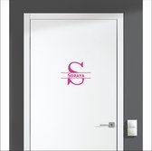 Sticker pour porte avec nom - Soraya - Rose