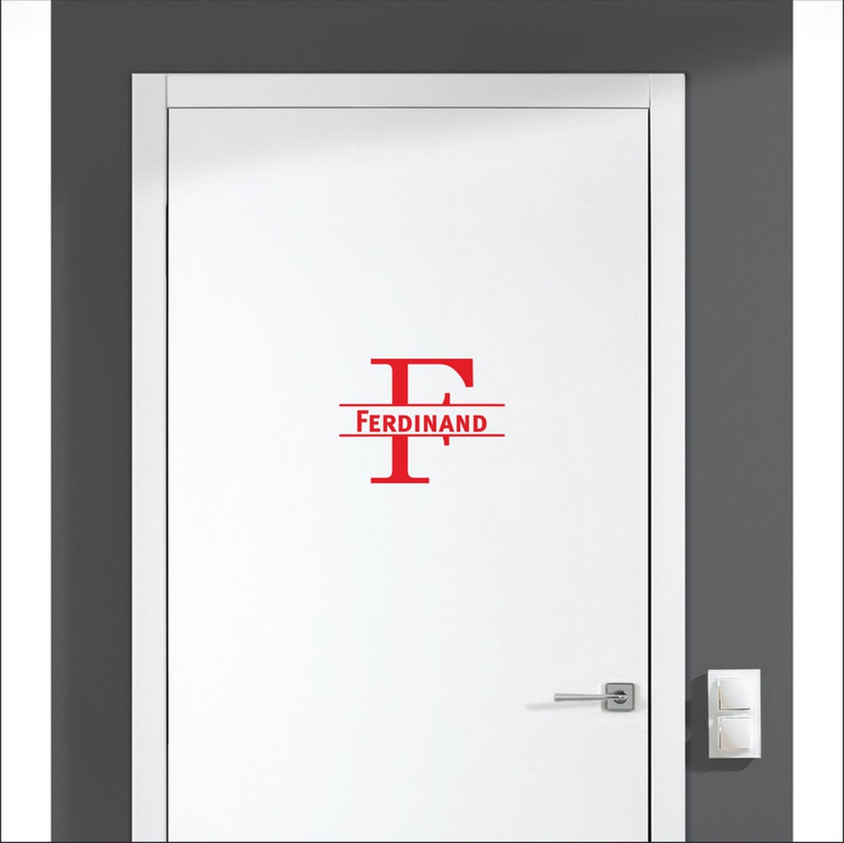 Deursticker Met Naam -  Ferdinand - Rood