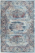 Perzisch Tapijt Groen ''Rhagael'' Vintage Vloerkleed Multi - Mintgroen - Terracotta - Taupe - 160 x 230 cm
