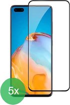 Geschikt Voor: Huawei P40 Pro Full Screenprotector 5x - screen protector - volledige glas - bescherming - beschermglas - ZT Accessoires