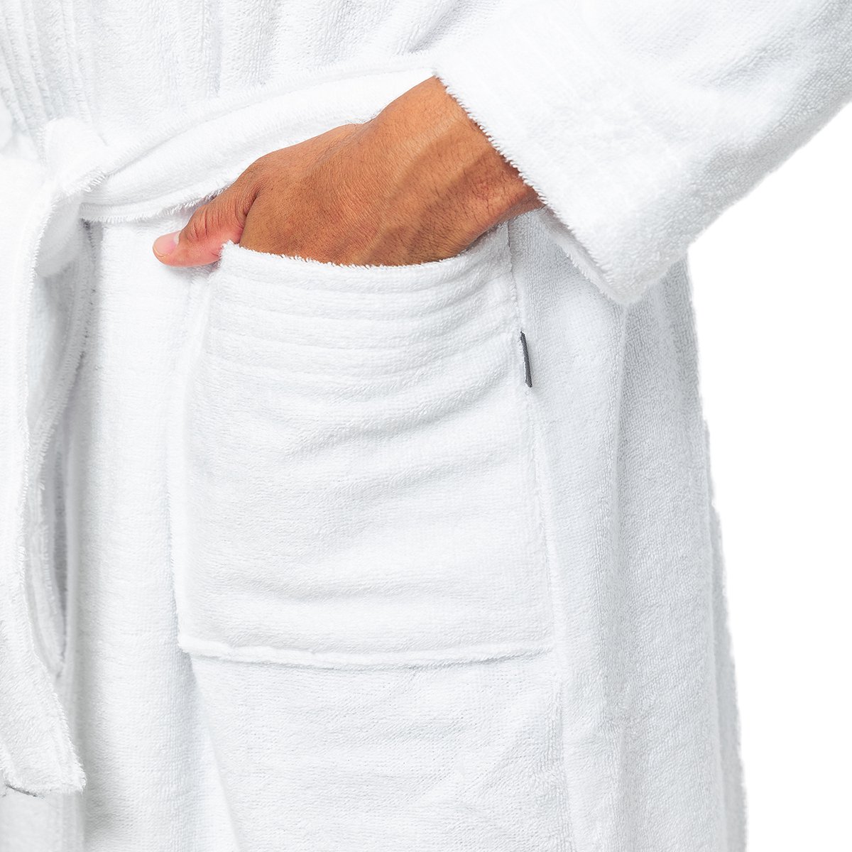 REVISE Heren badjas RE-859 - met bamboevezel - saunamantel, zwart met rood, XL