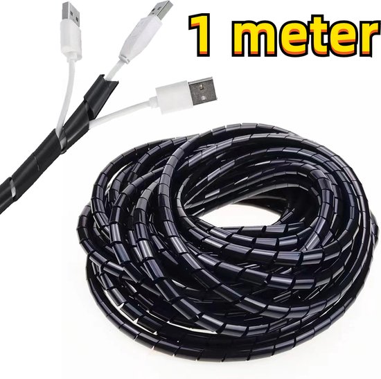 Foto: Spiraalband 1 meter flexibele spiraal kabelslang cable eater kabelgeleider