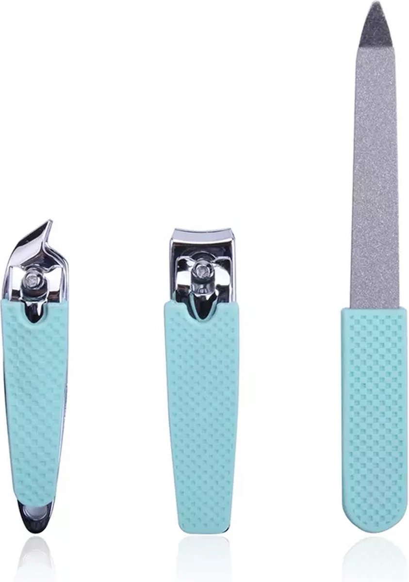 INTER-ESQUE Nagelknipper Set + Nagelvijl - Manicure Set - Blauw