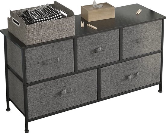 TA Design Commode en tissu 5 tiroirs meuble de rangement commode chambre  couloir... | bol