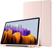 Phreeze Tri-Fold Tablethoesje - Hoes met Vouwbare Standaard en Pen Opbergvak - Geschikt voor Samsung Galaxy Tablethoes S8 Plus Bookcase - 11 inch - Roze