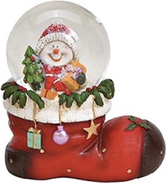 Wurm - Sneeuwbol - Kerst - Sneeuwpop - Cadeau - Kerstboom - Laars - 7x10 cm - hoogte 11 cm