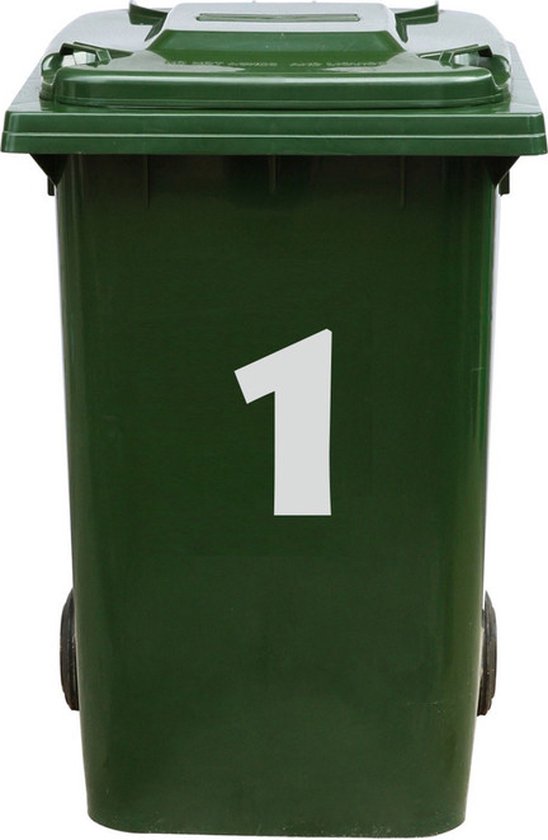 Autocollant Kliko / Autocollant poubelle - Numéro 1 - 16,5 x 20 - Grijs clair