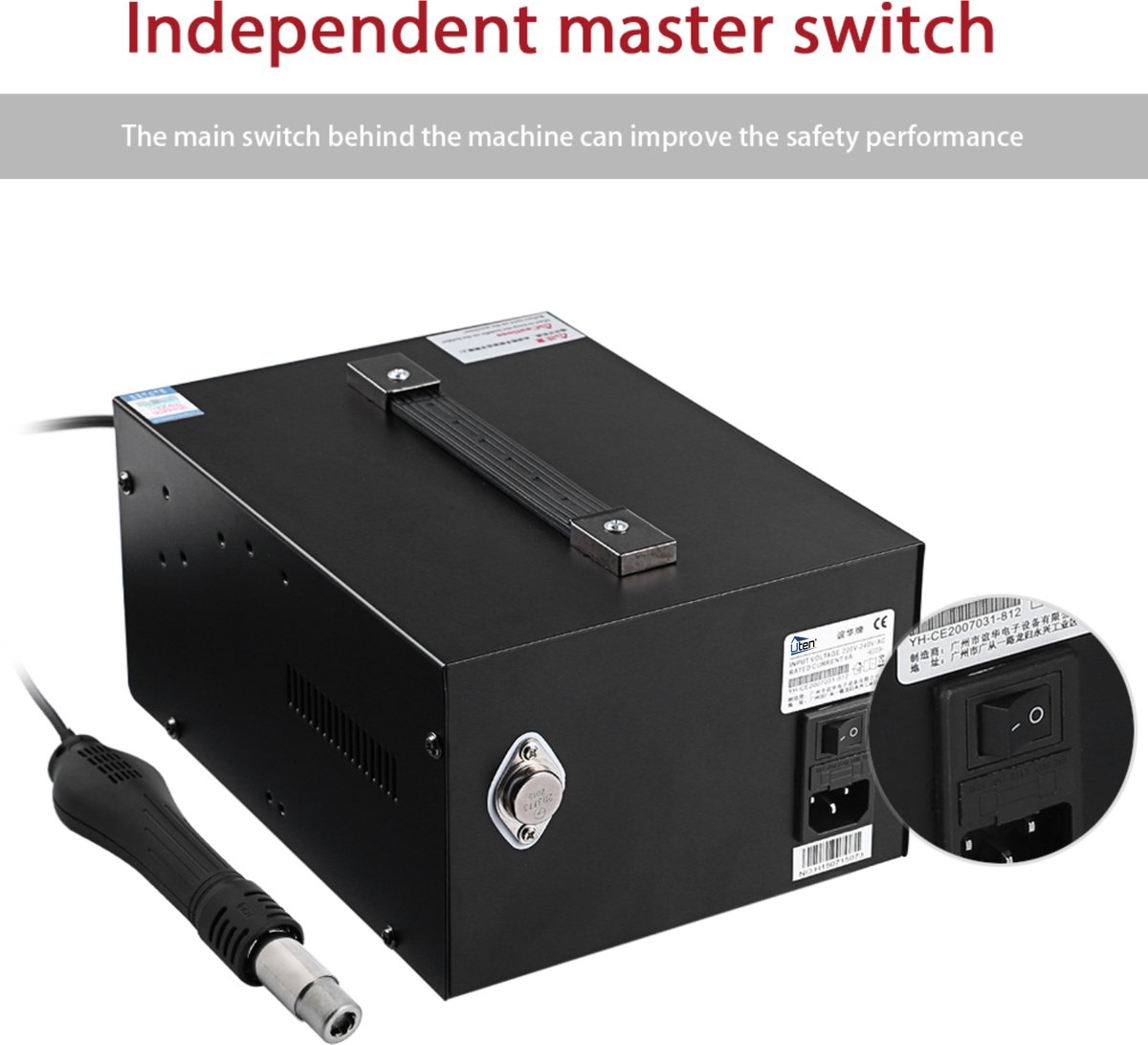 Uten 853D 3in1 Soldeerstation Digitaal - 760 W - Heteluchtpistool - 100 ~ 480°c - Soldeerbout - 200-480°C - Voor Smd Componenten – foto 5