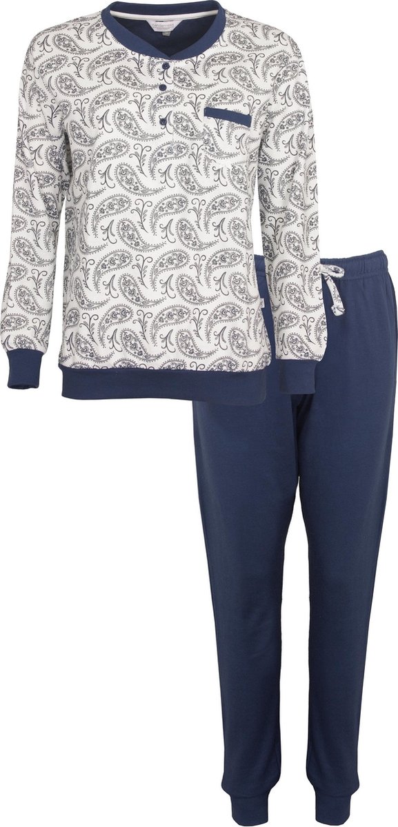 Tenderness Dames Pyjama - Fleece - Polo Sluiting - Blauw