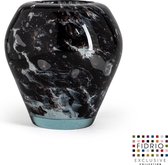 Design Vase Athens - Fidrio GRANITO - vase à fleurs en verre soufflé à la bouche - diamètre 10 cm, hauteur 18 cm