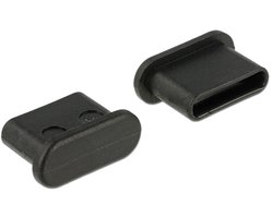Afsluit cover / Poortbeschermer voor USB-C (v) poorten / zonder greep (10 stuks) / zwart