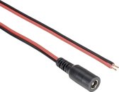 DC plug (v) 5,5 x 2,1mm stroomkabel met open einde - max. 3A / zwart/rood - 2 meter