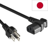 C13 (haaks/links) - Type B / Japan (recht) stroomkabel - VCTF 3x 0,75mm / zwart - 1,8 meter