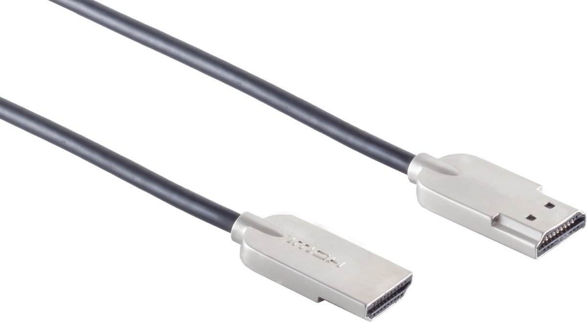 Ultradunne Premium HDMI kabel - versie 2.0 (4K 60Hz + HDR) / zwart - 1 meter