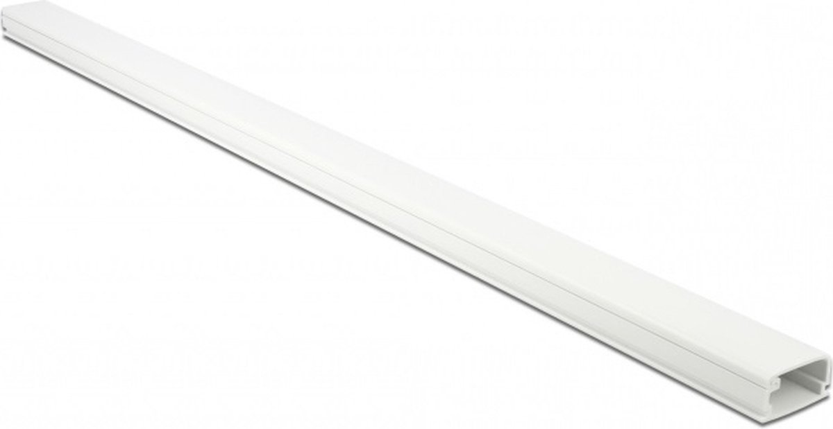 Kunststof kabelgoot met cover en zelfklevende plakstrip - 100 x 2,6 cm / wit