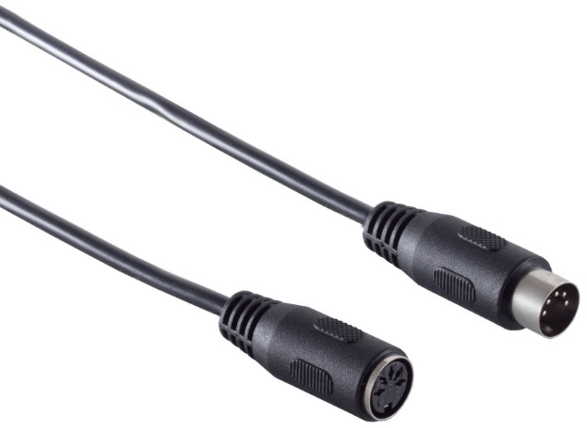 DIN 5-pins audio verlengkabel / zwart - 1,5 meter