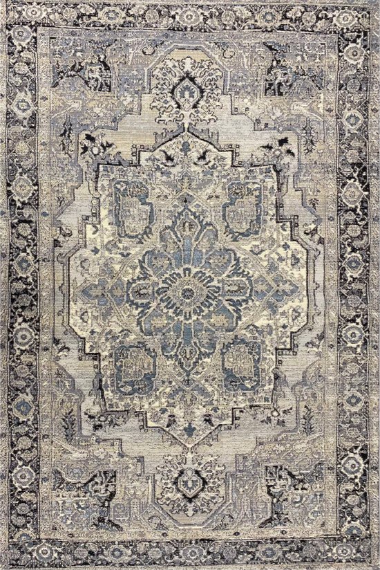 Aledin Carpets Aleppo - Laagpolig - Tuintapijt - Vloerkleed 160x230 CM - Voor Binnen en Buiten - Grijs - Woonkamer Tapijt