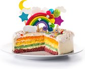 Festivz 15 Stuks Rainbow Happy Birthday Taarttopper & Caketopper Set – Taartversiering – Decoratie Topper - Verjaardag