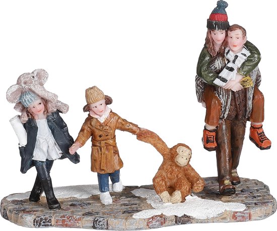 Luville - Family walking - l10xb5xh8cm - Kersthuisjes & Kerstdorpen
