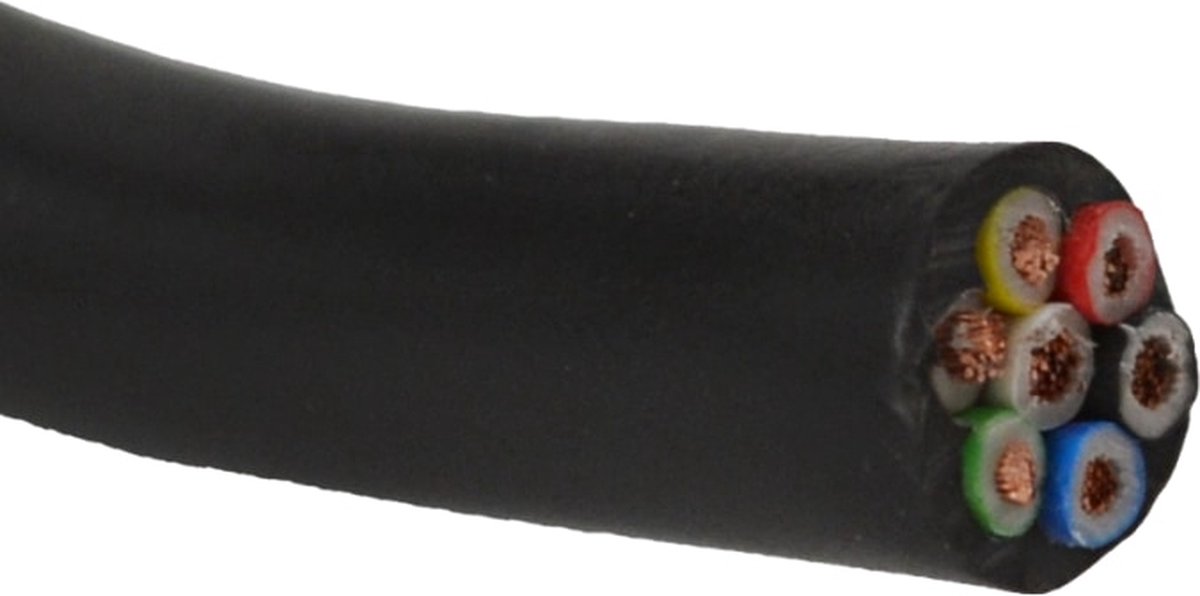Stroomkabel 7-aderig 6x1 mm 1x1,5 mm