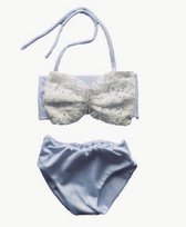 Maat 62 Bikini zwemkleding Wit kant badkleding met strik voor baby en kind zwem kleding