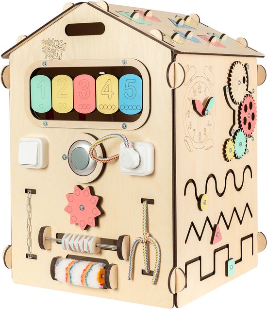 Afbeelding van het spel Juliard.Club houten Educatief Speelhuis  - Montessori houten speelhuis - educatief speelgoed voor kinderen - kleurrijk