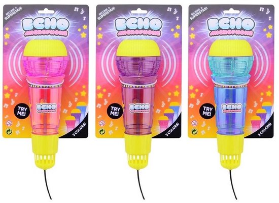 Dodelijk Kaliber Raad eens Echo Microfoon op kaart - Kinder microfoon -speelgoed - Microfoon 23 cm -  Blauw | bol.com