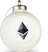 Ethereum kerstbal wit | set van 2 ETH kerstballen | Crypto kerstballen set van 2 stuks | Ethereum cadeau | Crypto cadeau| Bitcoin cadeau
