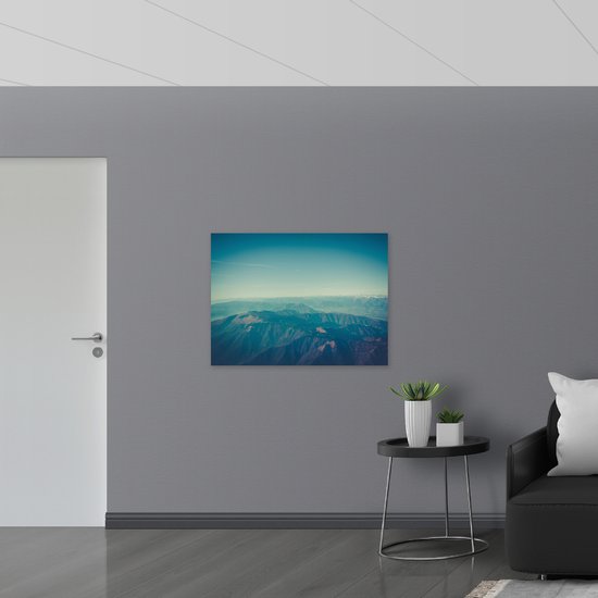 WallClassics - Affiche brillante - Vue sur la Montagnes - 100 x 75 cm - Photo sur papier poster brillant