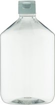 Lege plastic fles 500 ml PET apothekersfles transparant - met witte klepdop - set van 10 stuks - navulbaar - leeg