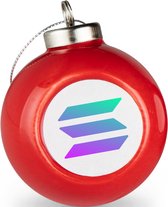 Solano kerstbal rood | set van 2 SOL kerstballen | Crypto kerstballen set van 2 stuks | Solano cadeau | Crypto cadeau| Bitcoin cadeau